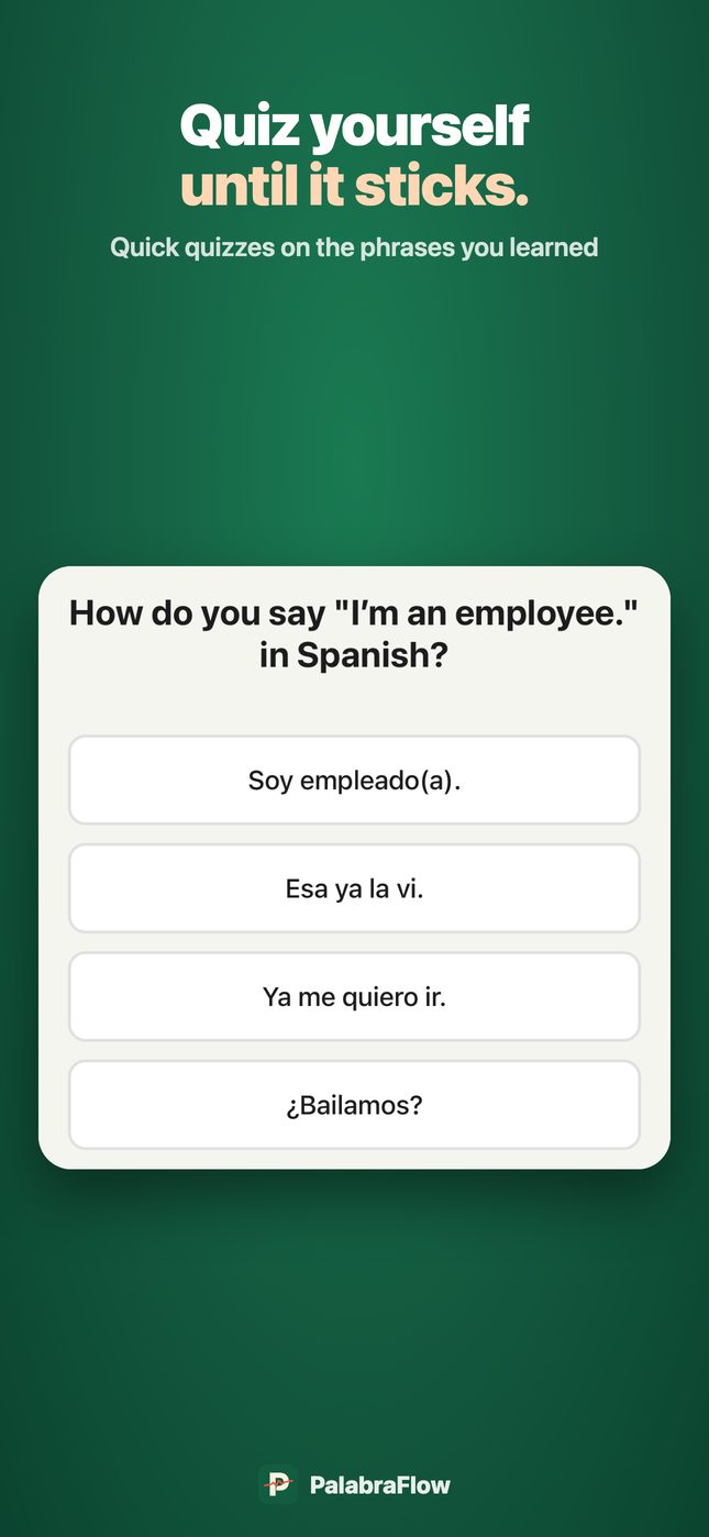 Quiz question asking how to say 